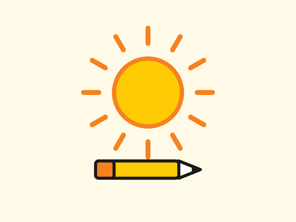 Sun and pencil