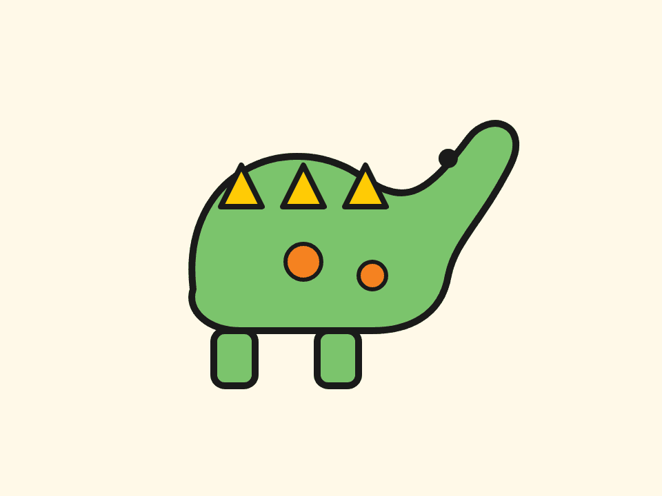 A friendly green dinosaur