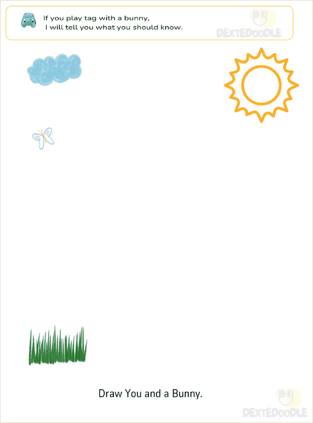 A draw-yourself page from the bunny story